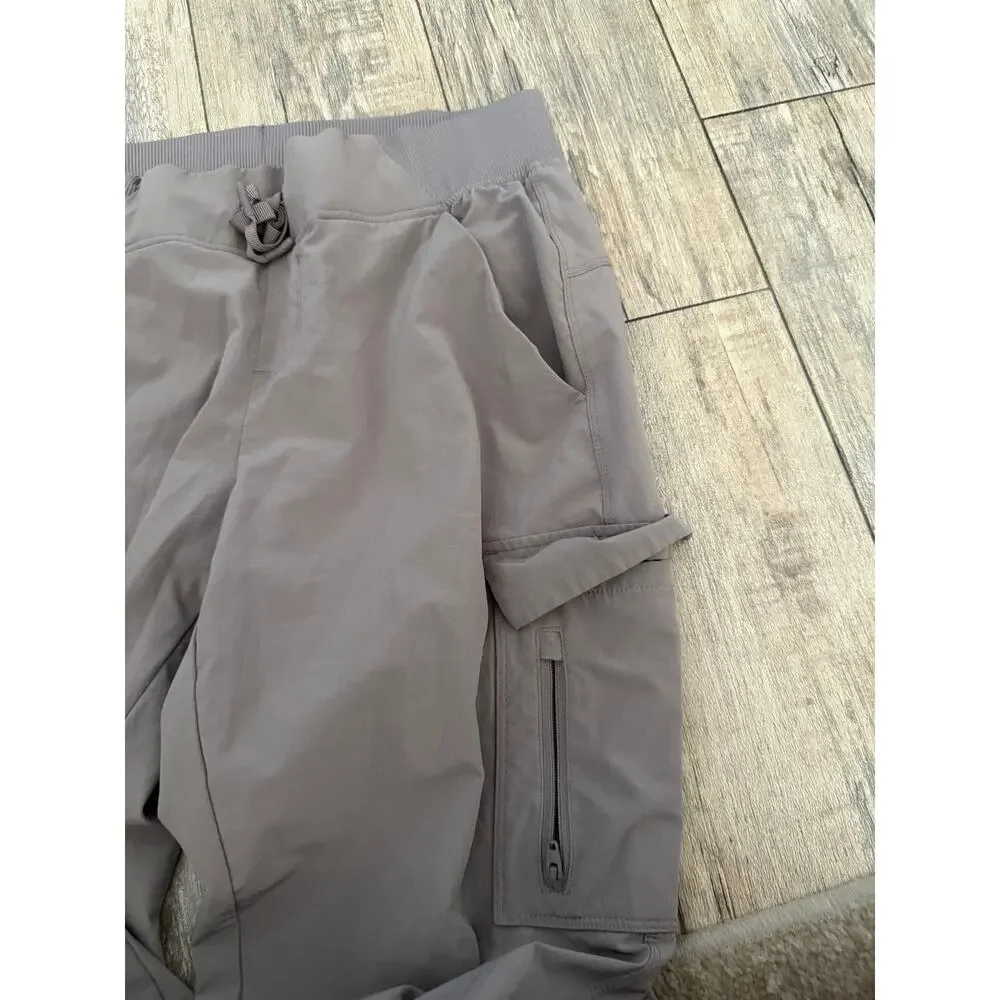 All In Motion Track Pants Size Small Gray Stretch Elastic Waistband Tapered Leg